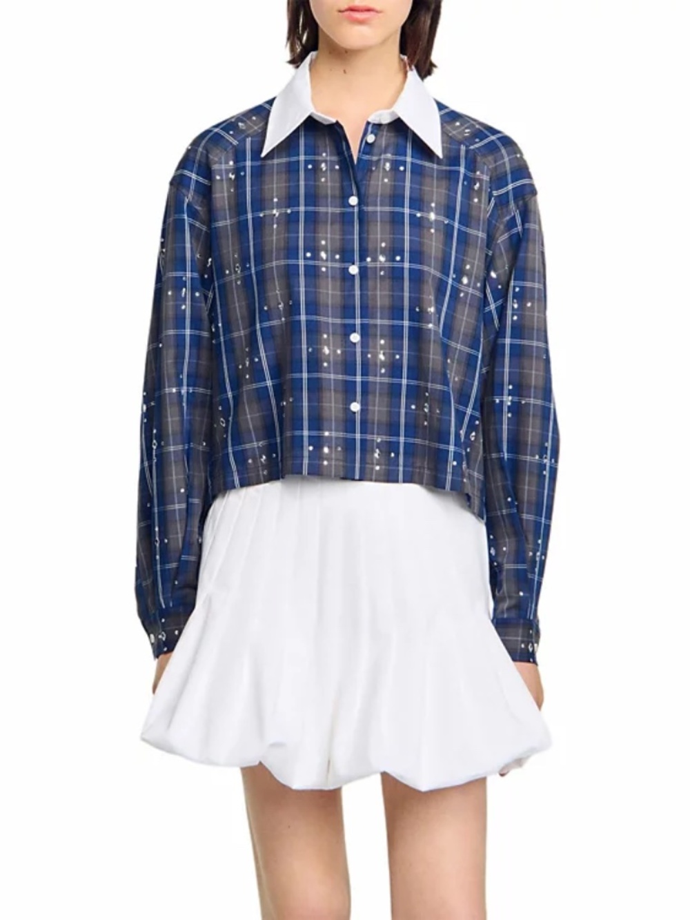 Isalie Rhinestone Button Front Shirt